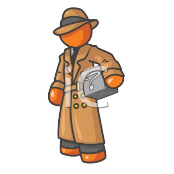      Orange Man Character Depicting A Private Detective Clipart Image Jpg