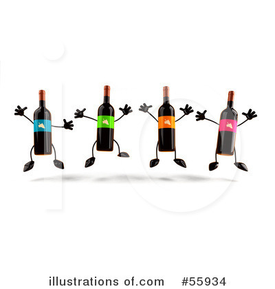 Royalty Free  Rf  Wine Bottle Character Clipart Illustration By Julos