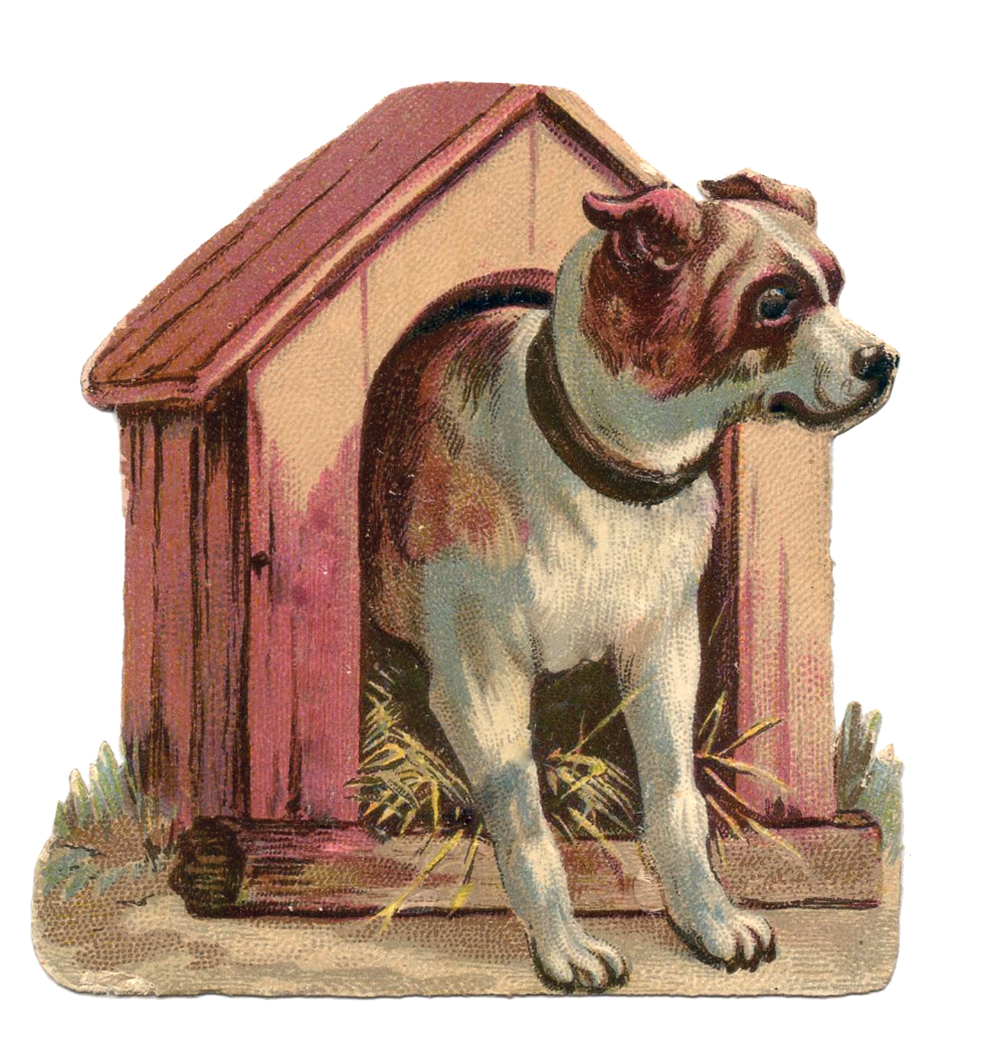     Shows A Dog In A Little Dog House The House Looks A Bit Small For Him