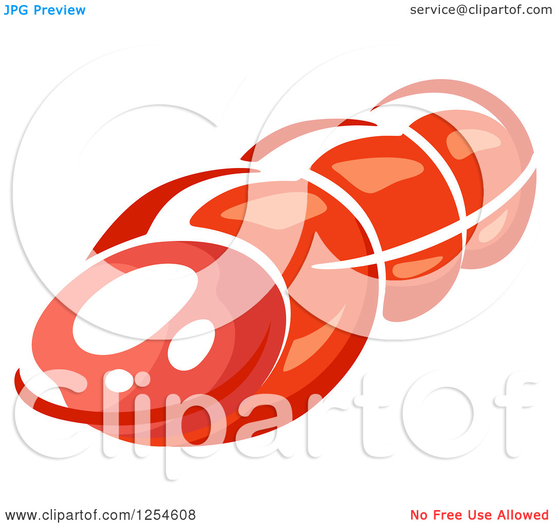 Sliced Ham Of A Royalty Free Vector Clipart