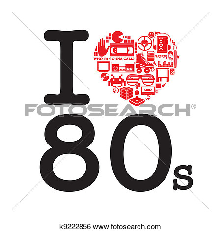 Stock Illustration Of I Love 80 S K9222856   Search Clip Art
