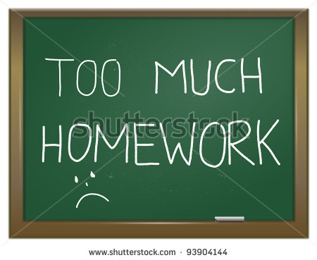 Too Much Homework Clipart Words  Too Much Homework