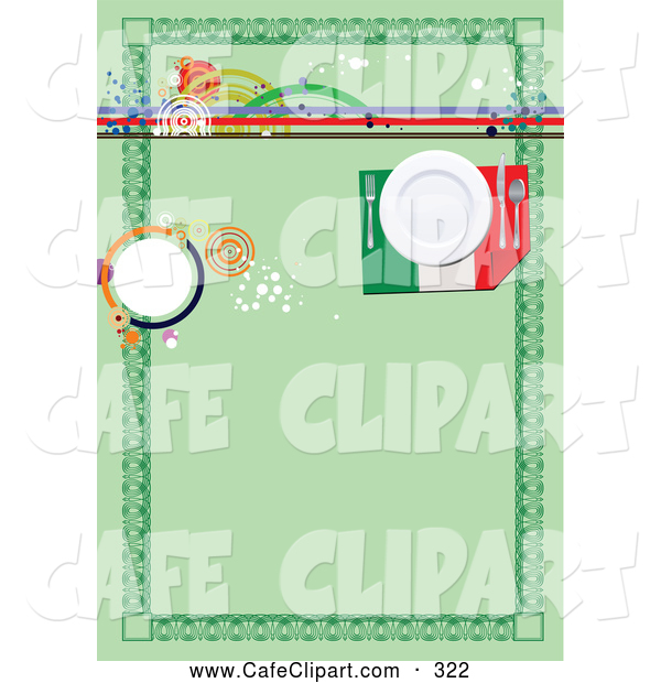 Vector Clip Art Of A Green French Restaurant Menu Background By Leonid    