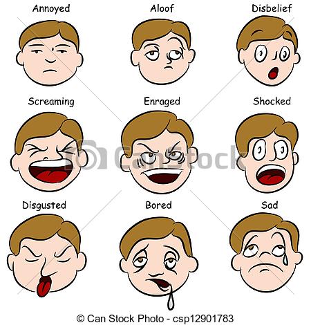 Vector Of Facial Expressions   An Image Of A Set Of Facial Expressions    