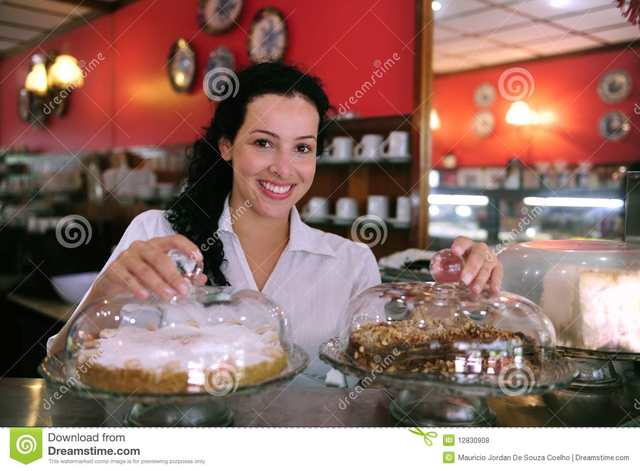 Waitress Of A Pastry Store  Cafe Royalty Free Stock Photos   Image