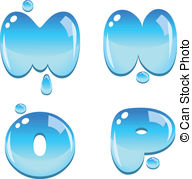 Water Font Type M To P   A Set Of Water Bead Font Type   
