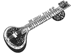 Wpclipart Com Music Instruments String Instruments Sitar Bw Png Html