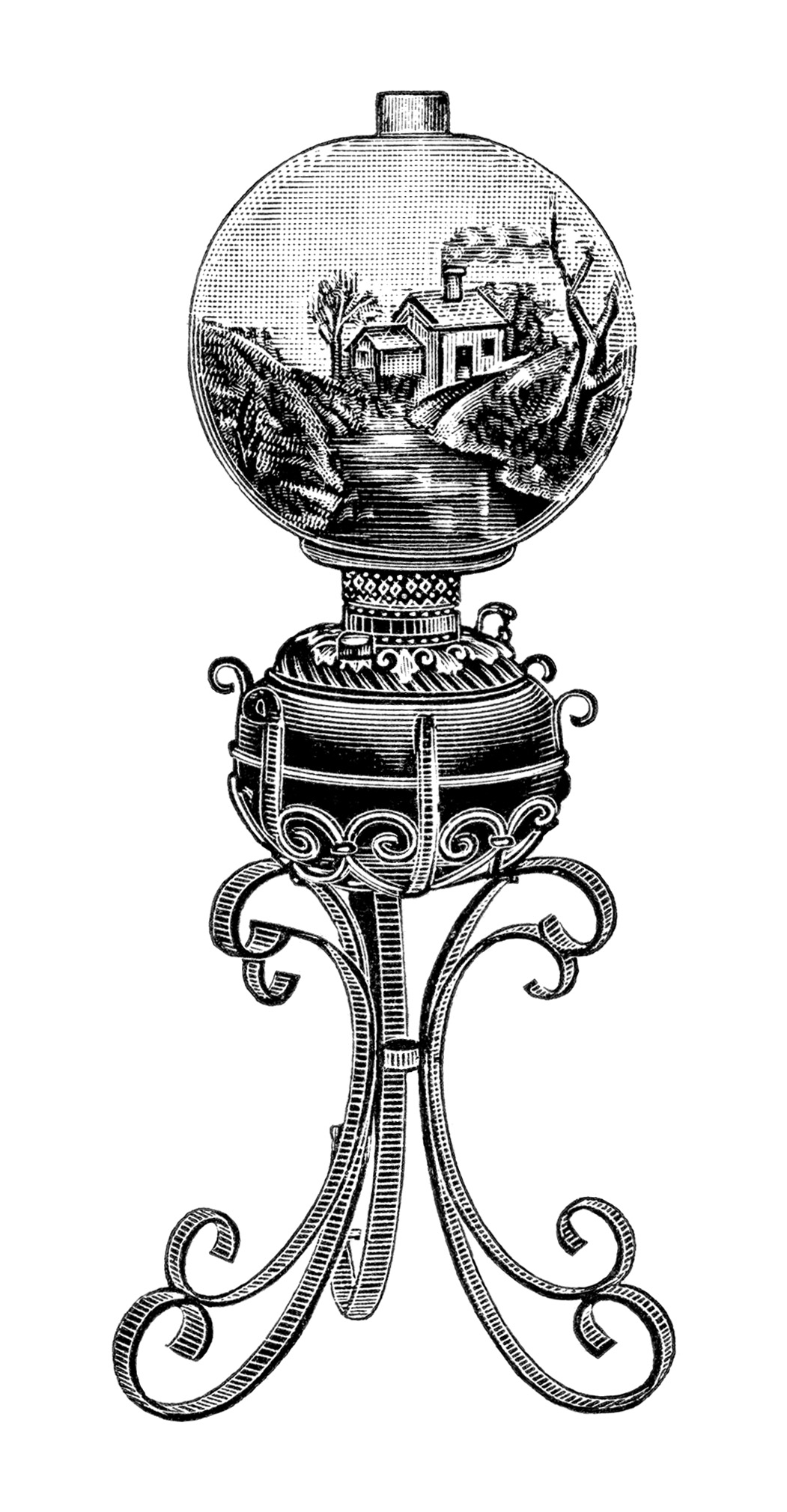 Antique Lamp Post Clip Art Click On Image To Enlarge