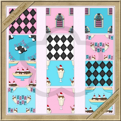 Background Designs    50s Sock Hop Background Tiles By Resale Clipart