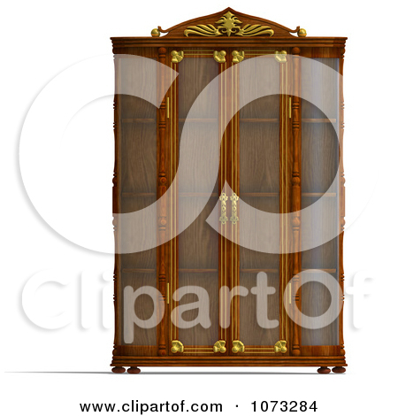 Clipart 3d Louis Xv Curio Cabinet 6   Royalty Free Cgi Illustration By