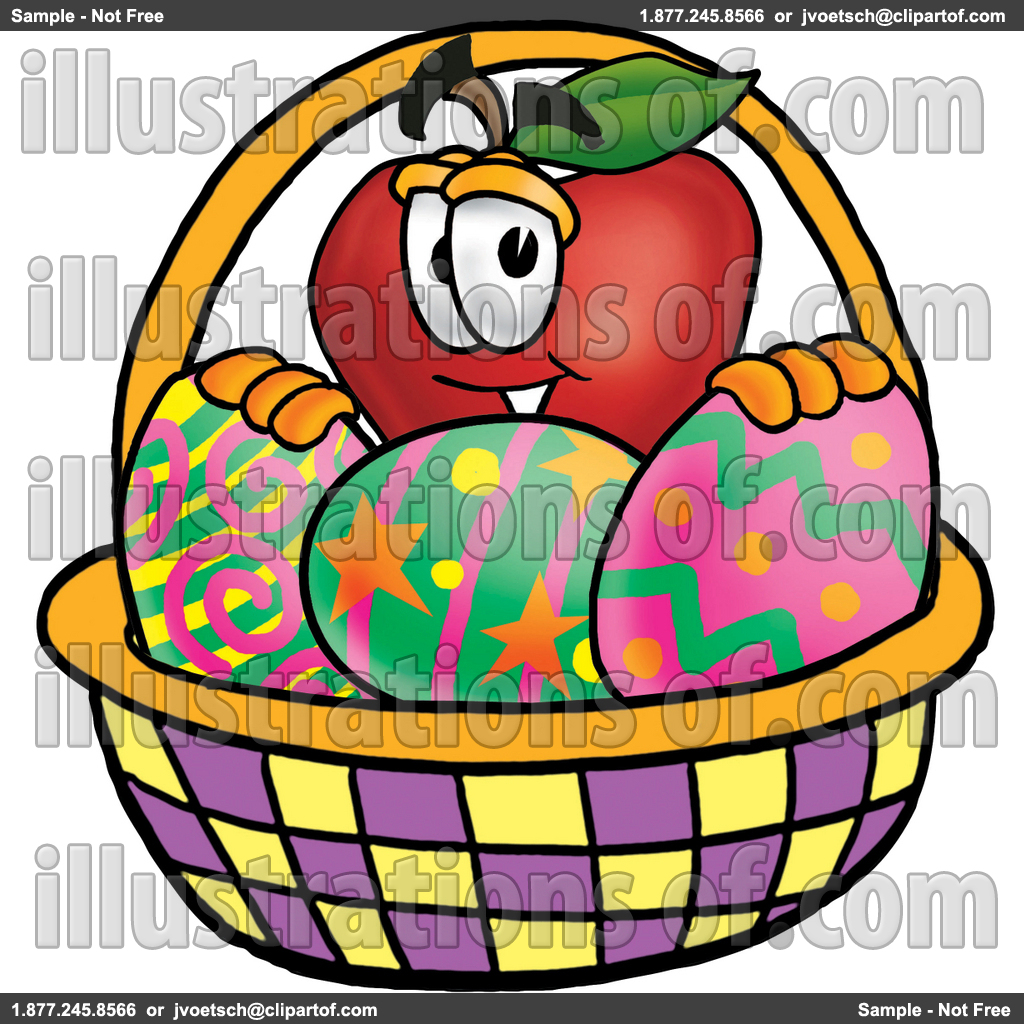 Cute Apple Basket Clipart Royalty Free Rf Apple Clipart Illustration