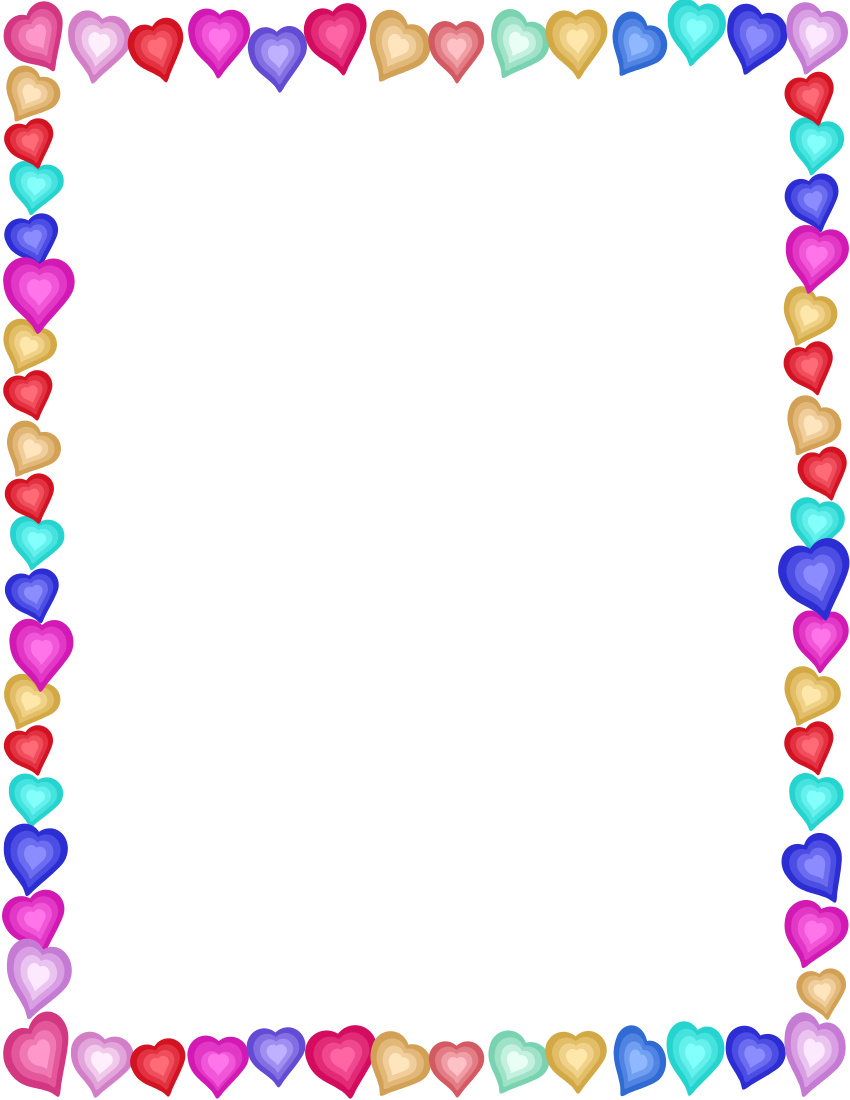 Heart Border Multicolor   Http   Www Wpclipart Com Page Frames Holiday