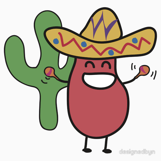 Little Mexican Jumping Bean   Cute Kids Cartoon Character Stickers