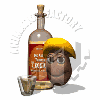 Mexican Jumping Bean And Tequila Animated Clipart