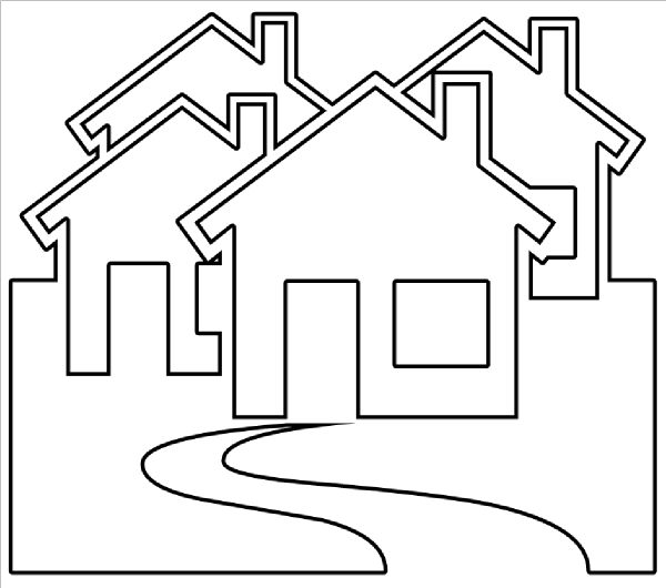 Neighborhood Outline Clip Art At Clker Com   Vector Clip Art Online    
