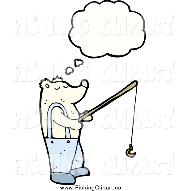 Of A Thinking Polar Bear Fishing Fishing Clip Art Lineartestpilot