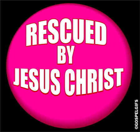 Rescued By Jesus Christ  Pink On Black     Free Quality Christian Clip