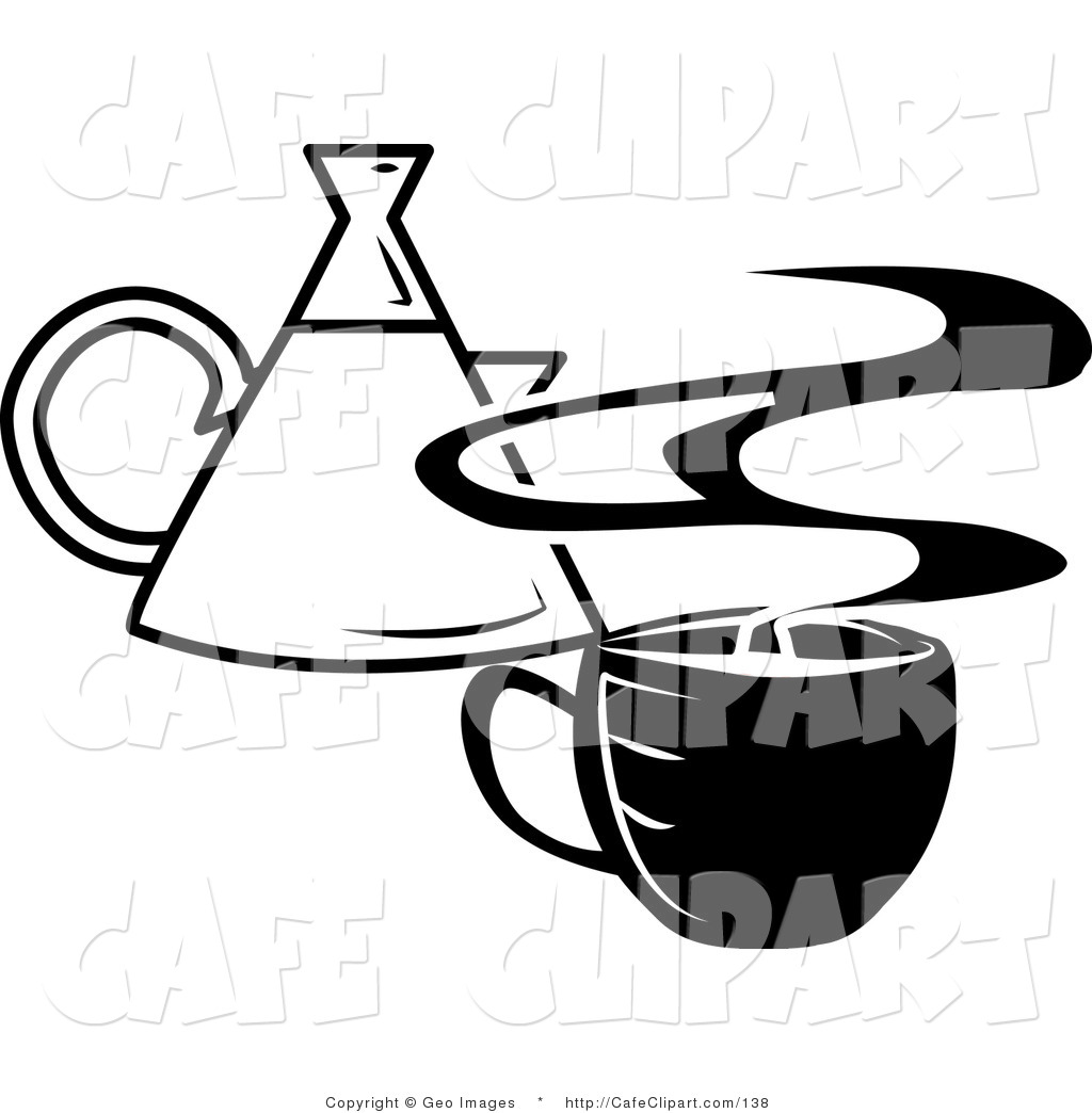     And White Hot Cup Of Coffee And A Coffee Pot By Geo Images    138