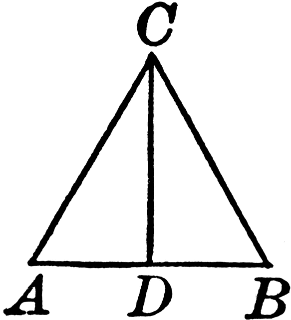 Bisected Vertical Angle Of An Isosceles Triangle   Clipart Etc