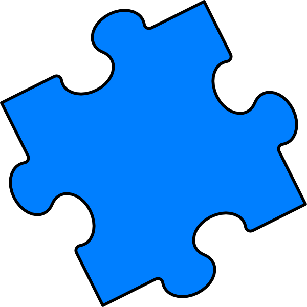 Blue Puzzle Piece Clip Art At Clker Com   Vector Clip Art Online