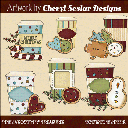 Christmas Coffee And Cookies Clipart