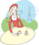 Collection Vector Girl By Cafe Stylish Girl In The Cafe