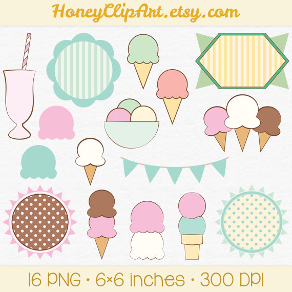 Digital Ice Cream Clip Art Printable Ice Cream By Honeyclipart
