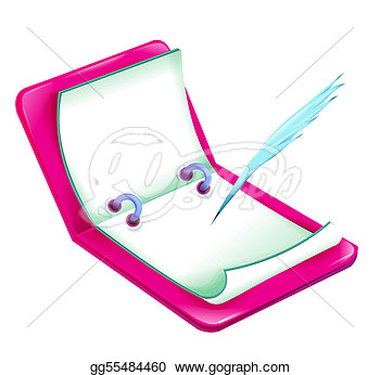 Drawing   Notebook With Feather Quill  Clipart Drawing Gg55484460