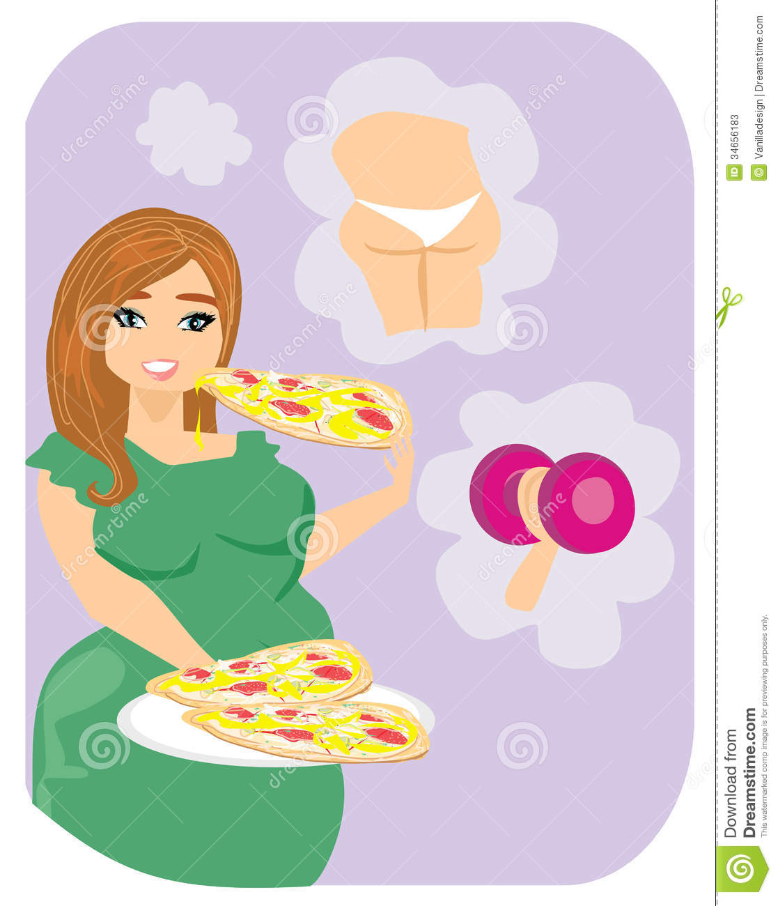 Fat Girl Eating Fattening Pizza Stock Photos   Image  34656183