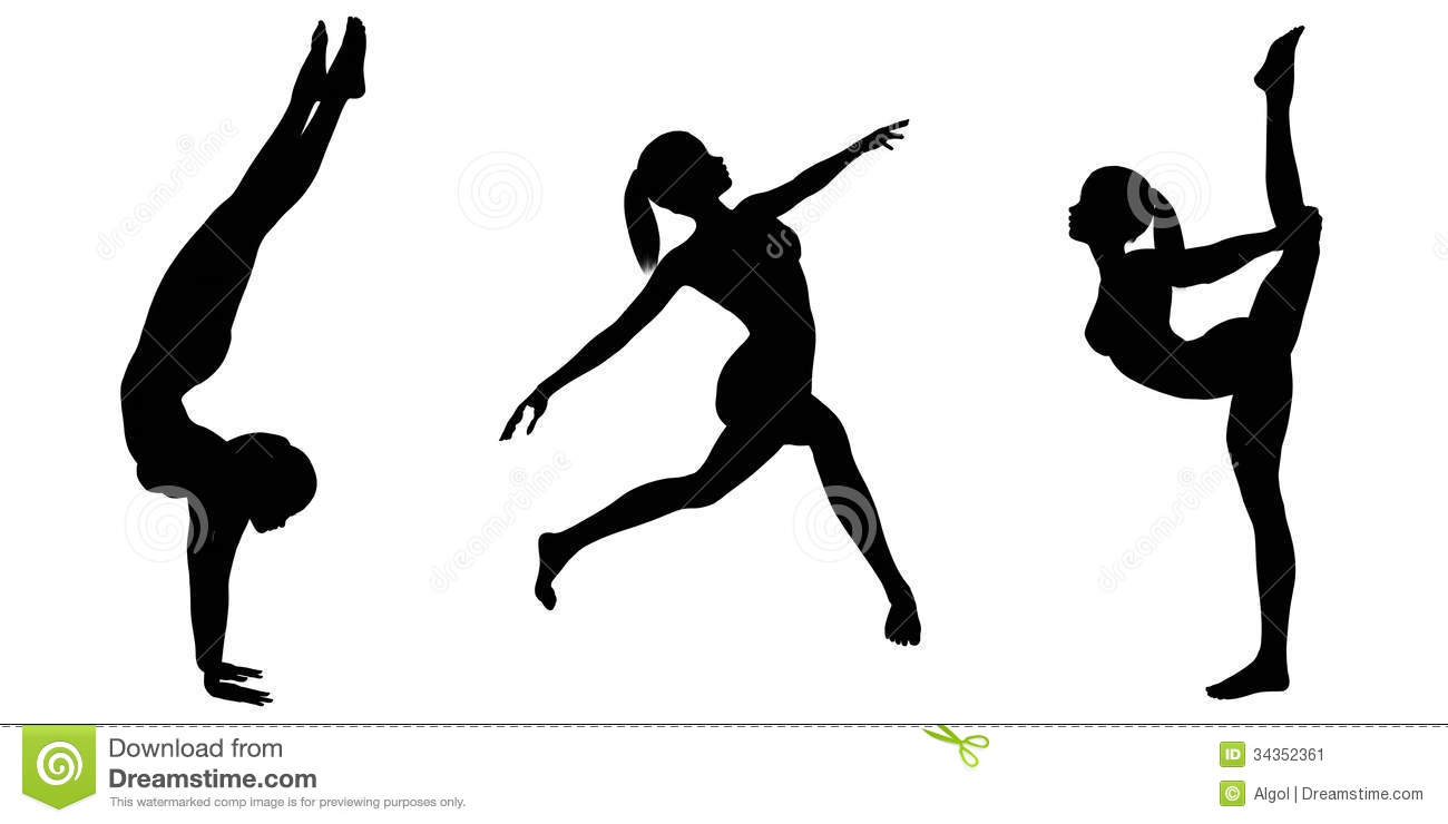Female Gymnast Silhouettes   2 Stock Image   Image  34352361