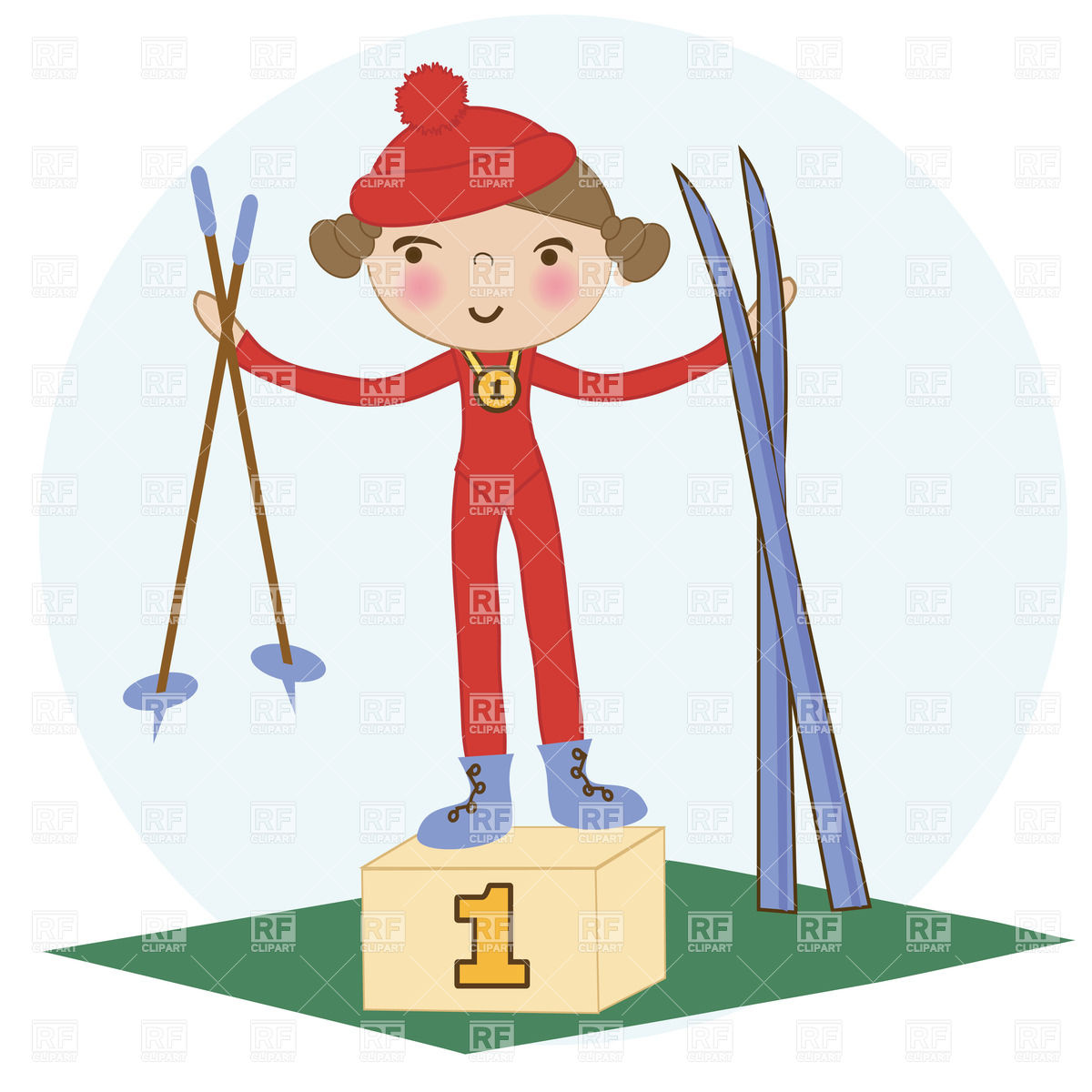 First Place Winner   Young Girl Skier 23037 People Download Royalty    