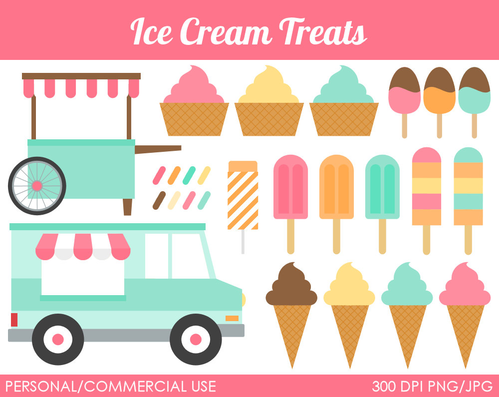 Ice Cream Treats Clipart Digital Clip Art By Mareetruelove
