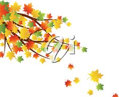 Iclipart   Clip Art  Illustration Of  Autumn Maples Leaves Falling Off