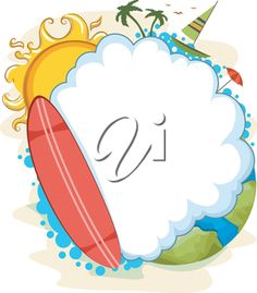 Iclipart   Clip Art Illustration Of Blank Cloud Summer Design
