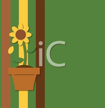 Iclipart   Royalty Free Clipart Image Of A Sunflower Potted Plant