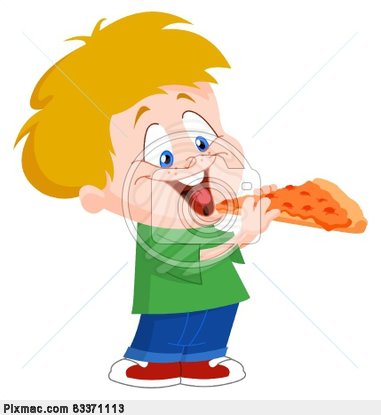 Kid Comendo Pizzas   Ilustra  O De Vetores Com Royalties Gr Tis