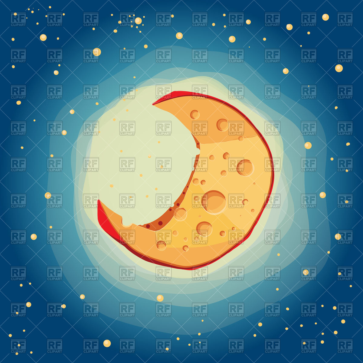 Moon Of Cheese   Cartoon Style 75942 Download Royalty Free Vector