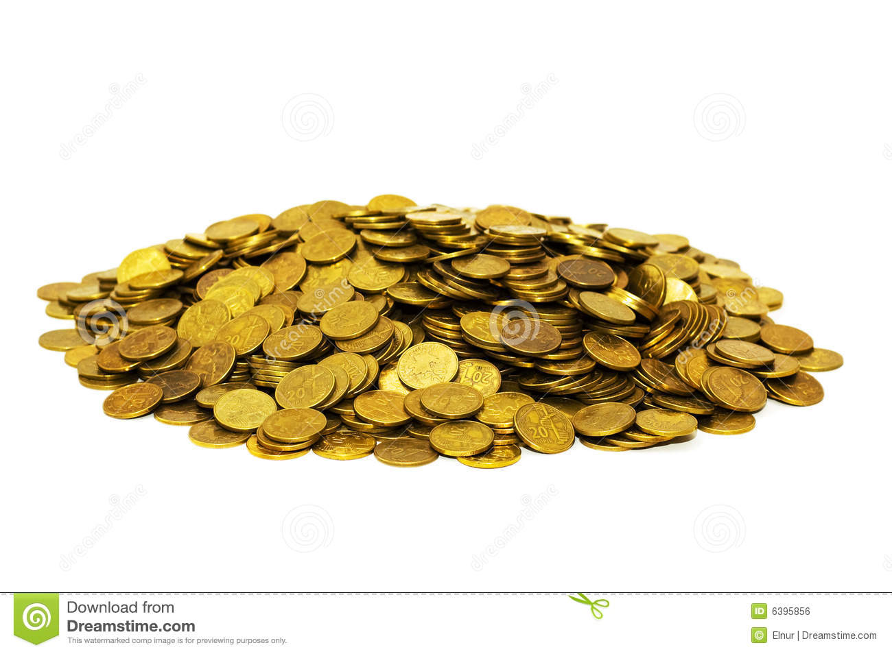Pile Of Golden Coins Isolated Royalty Free Stock Image   Image    