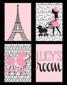 Pink Poodle Eiffel Tower Cartoon Images   Pictures   Becuo