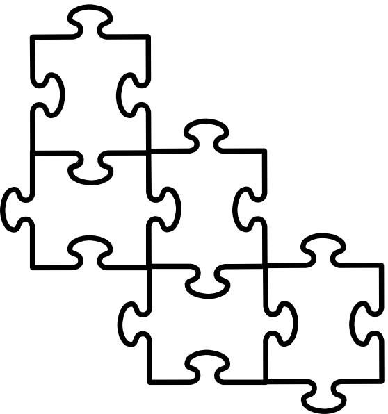 Puzzle Pieces Connected Clip Art At Clker Com   Vector Clip Art Online
