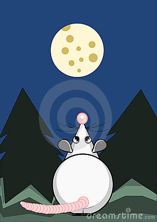 Rat And The Moon From Cheese Royalty Free Stock Images   Image