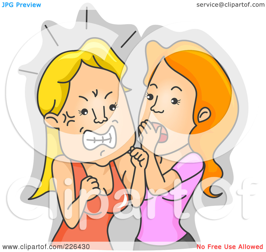 Royalty Free Clipart Illustration Woman Shocked Over Gossip