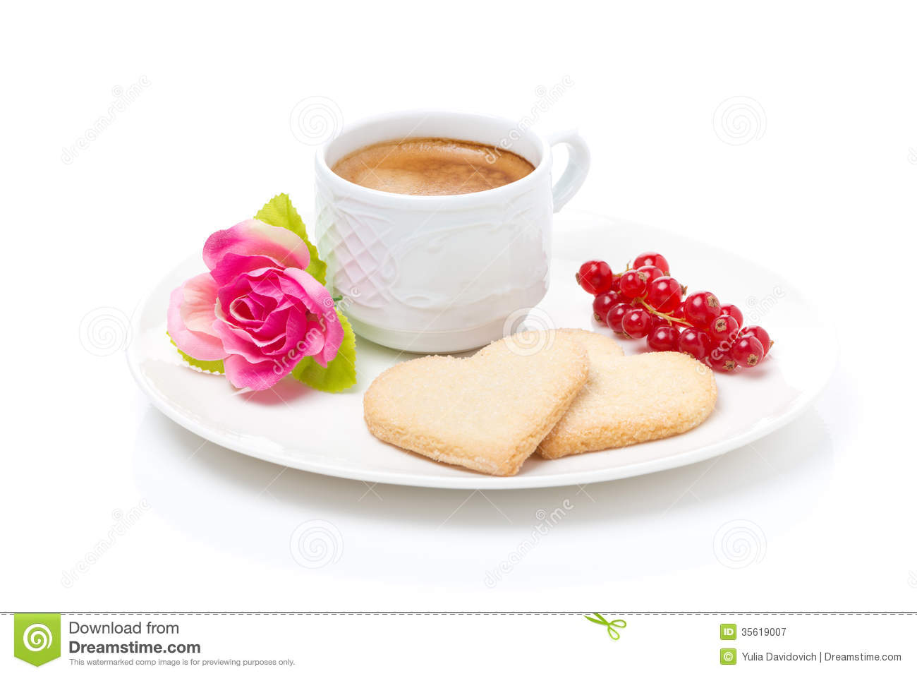Royalty Free Stock Photography  Coffee Cookies In The Shape Of Heart    