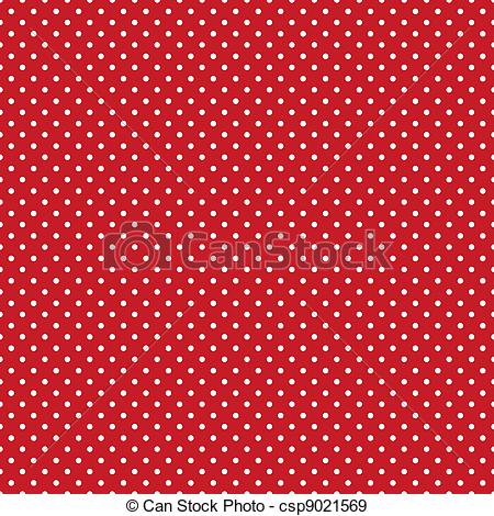 Seamless Pattern Small White Polka Dots Bright Red Background For