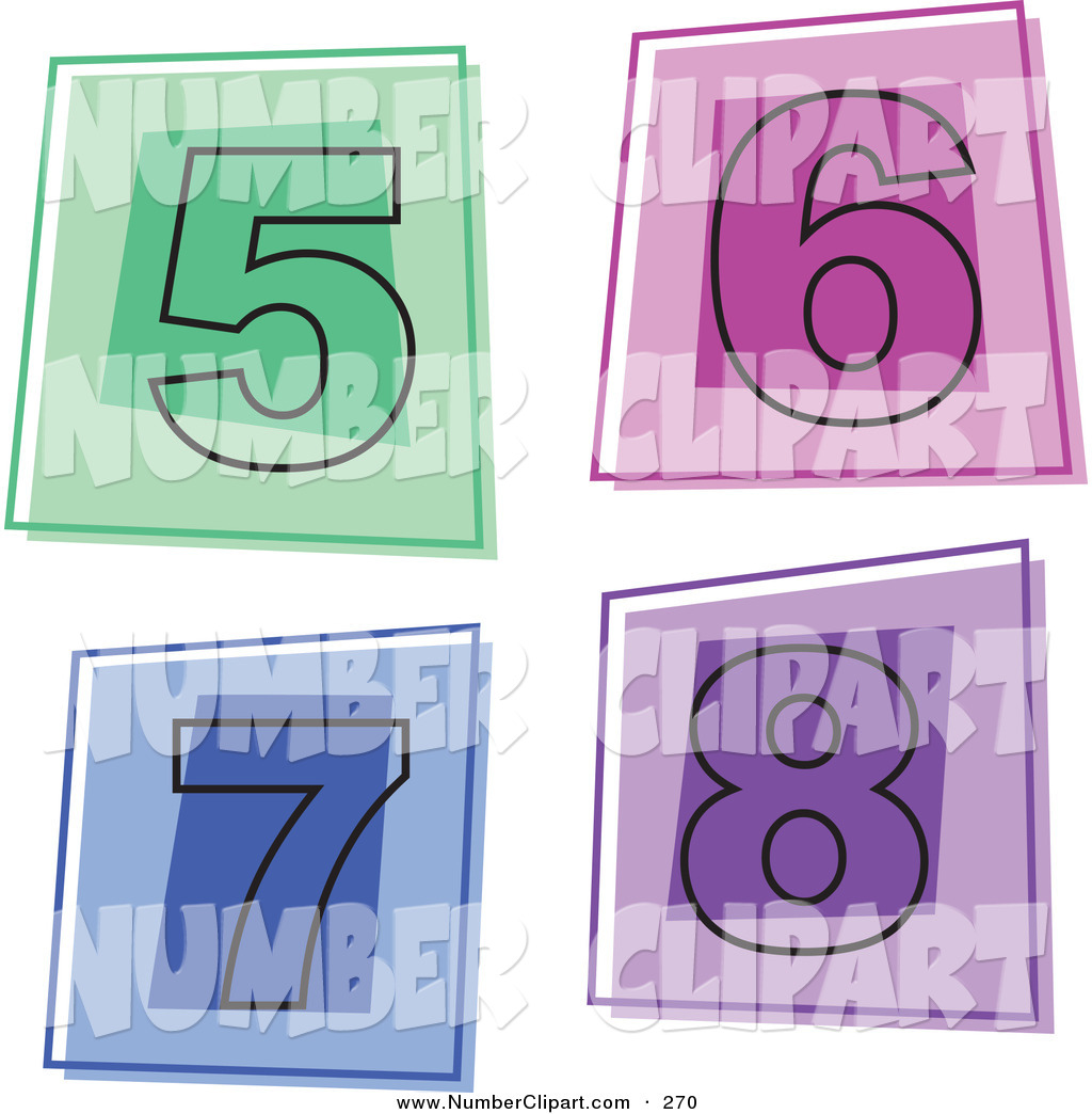 Through 8 Digital Set Of Square Number Icons 1 Through 4 Digital Set