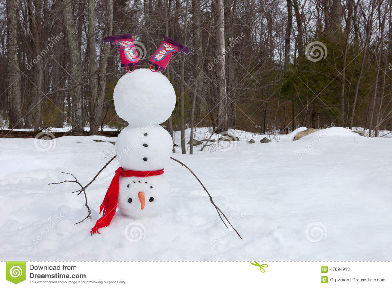 Upside Down Snowman Stock Photo   Image  47094913