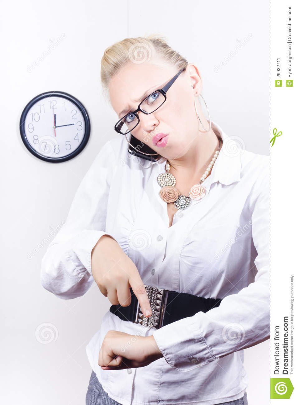 Young Angry Caucasian Woman Talking On Telephone Stock Image   Image