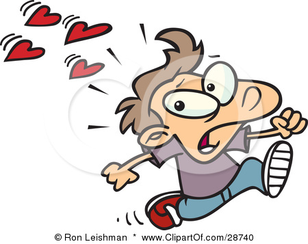 28740 Clipart Illustration Of A Scared Little Caucasian Boy Running