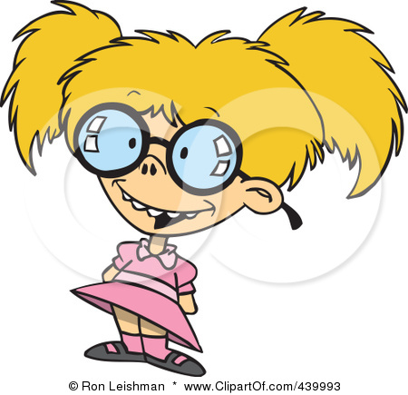 439993 Royalty Free Rf Clip Art Illustration Of A Cartoon Nerdy Girl