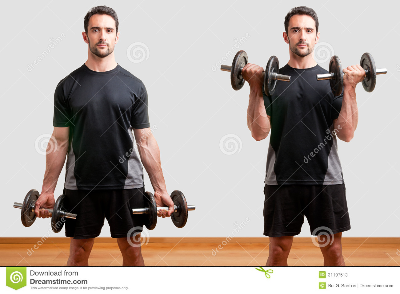 Bicep Curl Clipart Standing Bicep Dumbbell Curl